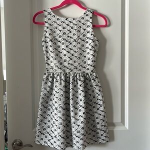 Black and white mini dress